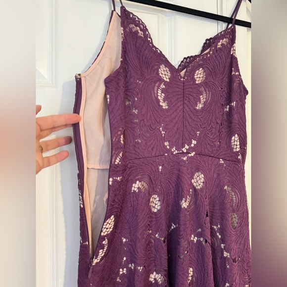 Anthro Moulinette Soeurs Purple Scallop Lace Dress size 8 - Picture 7 of 10